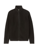 Regular Fit Poly-Cotton Textured High Neck Sweaters - Black