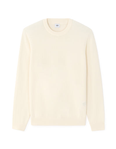 Regular Fit 100% Cotton Crew Neck Sweaters - Off White