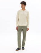Regular Fit 100% Cotton Crew Neck Sweaters - Off White