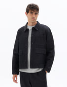 Boxy Fit 100% Cotton Solid Spread Collar Jackets - Black