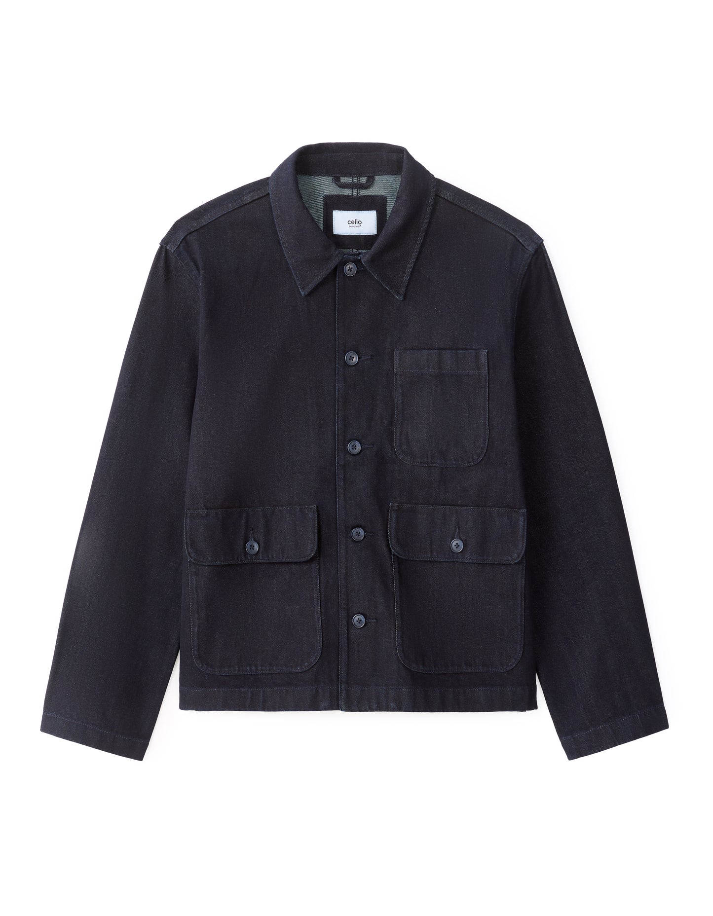 Boxy Fit 100% Cotton Solid Spread Collar Jackets - Navy Blue