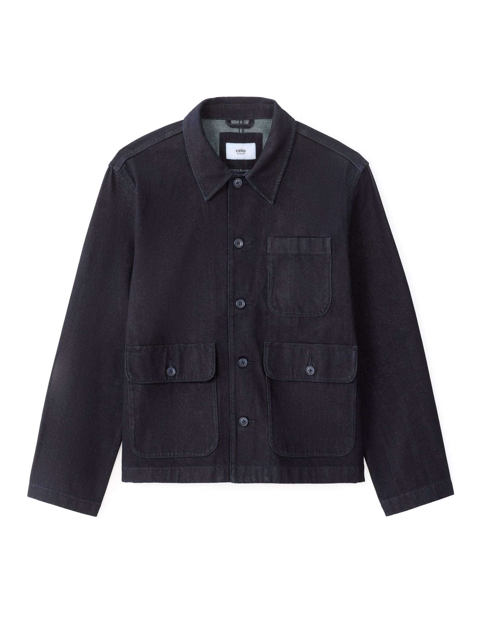 Boxy Fit 100% Cotton Solid Spread Collar Jackets - Navy Blue