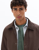 Regular Fit 100% Cotton Solid Spread Collar Jackets - Brown
