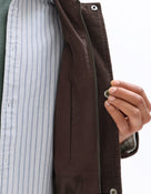 Regular Fit 100% Cotton Solid Spread Collar Jackets - Brown