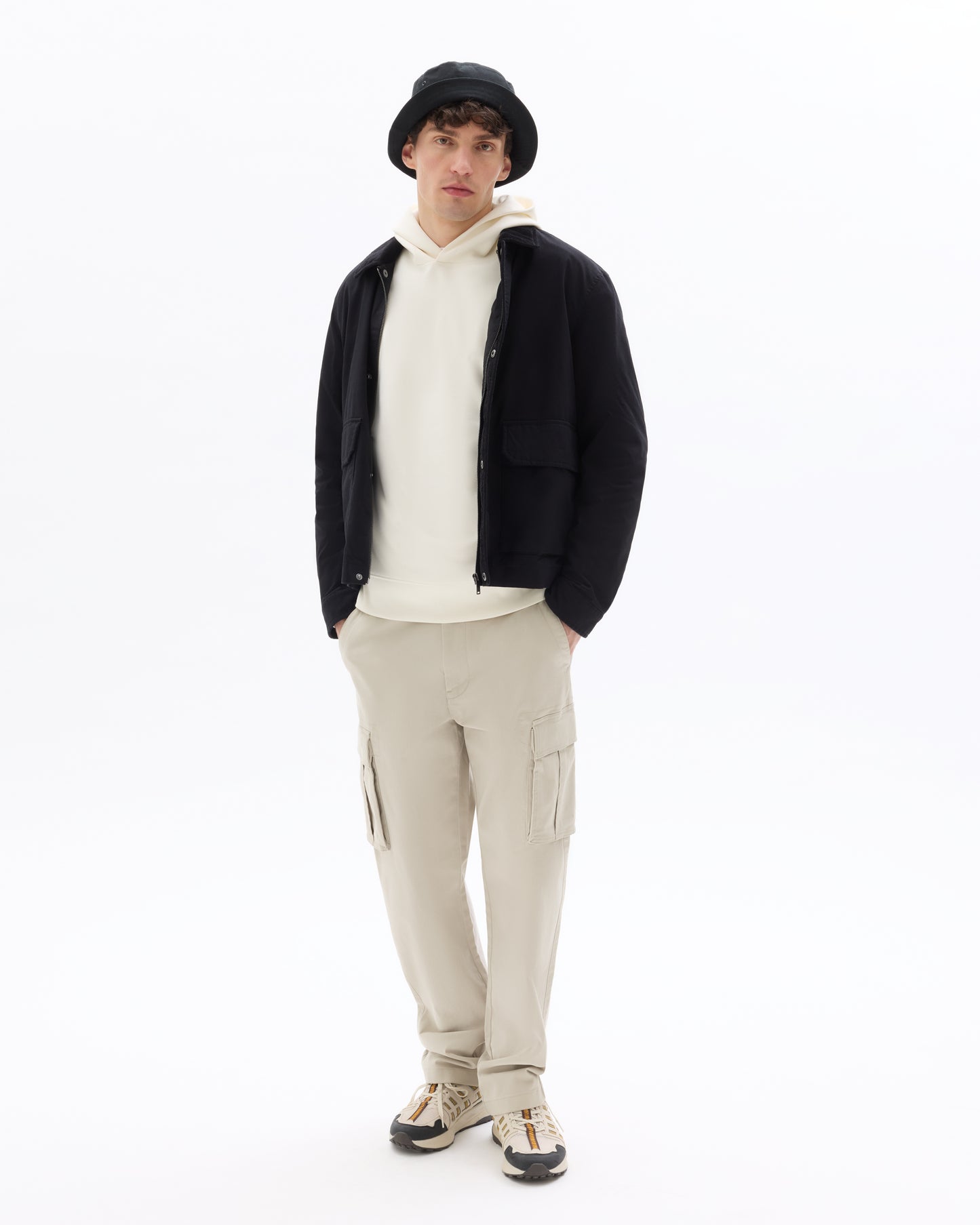 Regular Fit 100% Cotton Spread Collar Jacket - Black