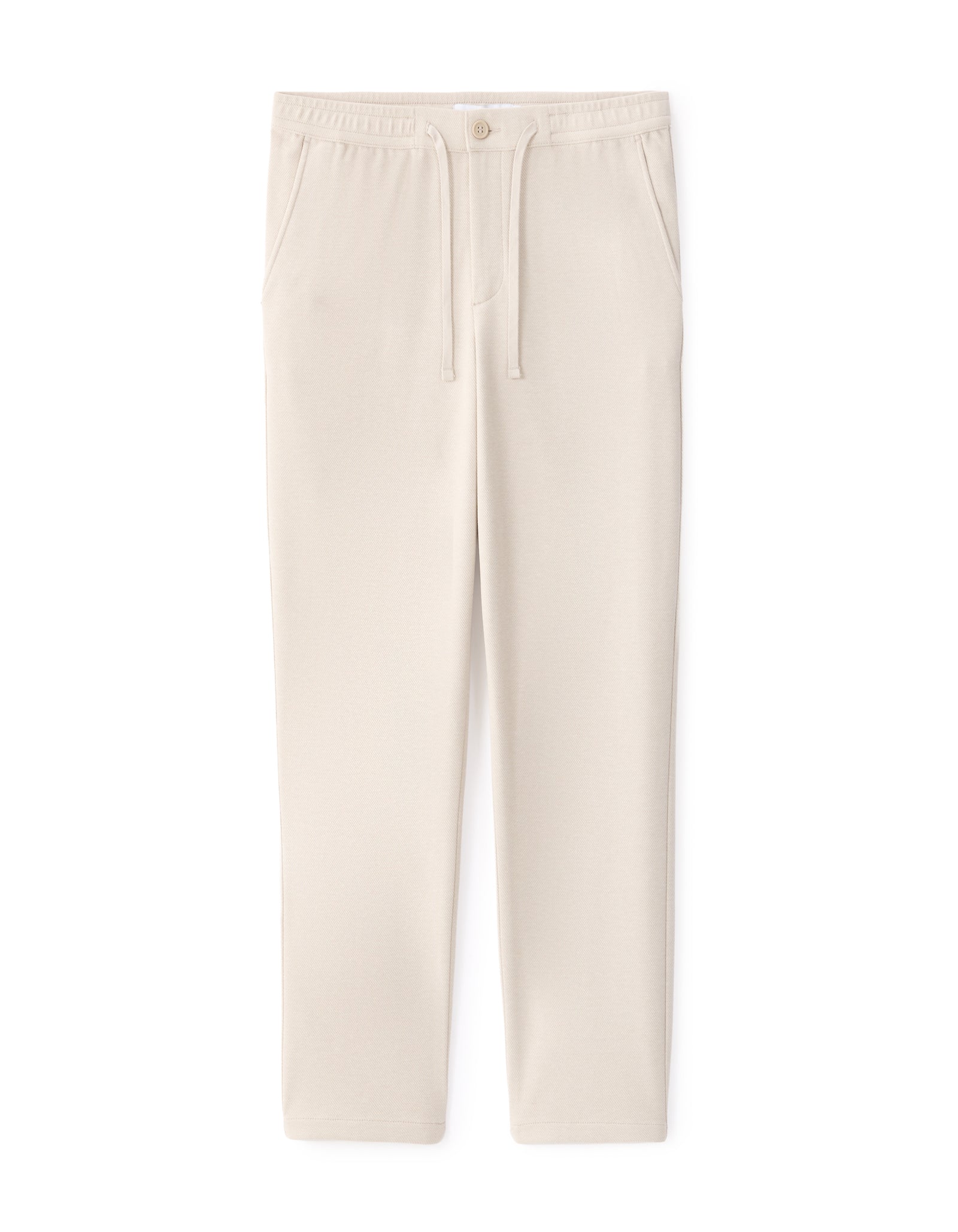 Straight Fit Poly-Cotton Solid Casual Trouser - Beige