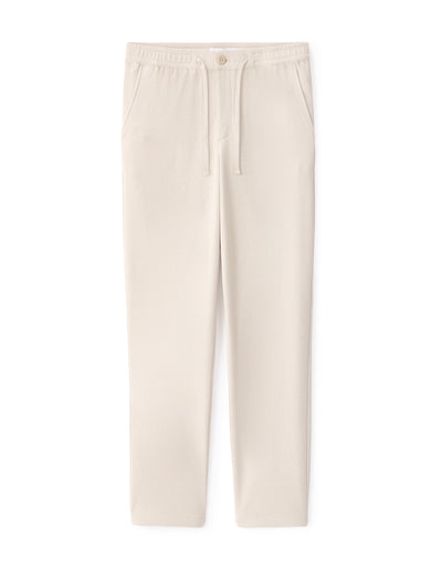 Straight Fit Poly-Cotton Solid Casual Trouser - Beige