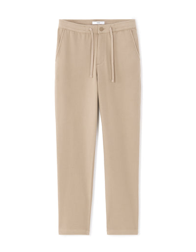 Straight Fit Poly-Cotton Solid Casual Trouser - Brown