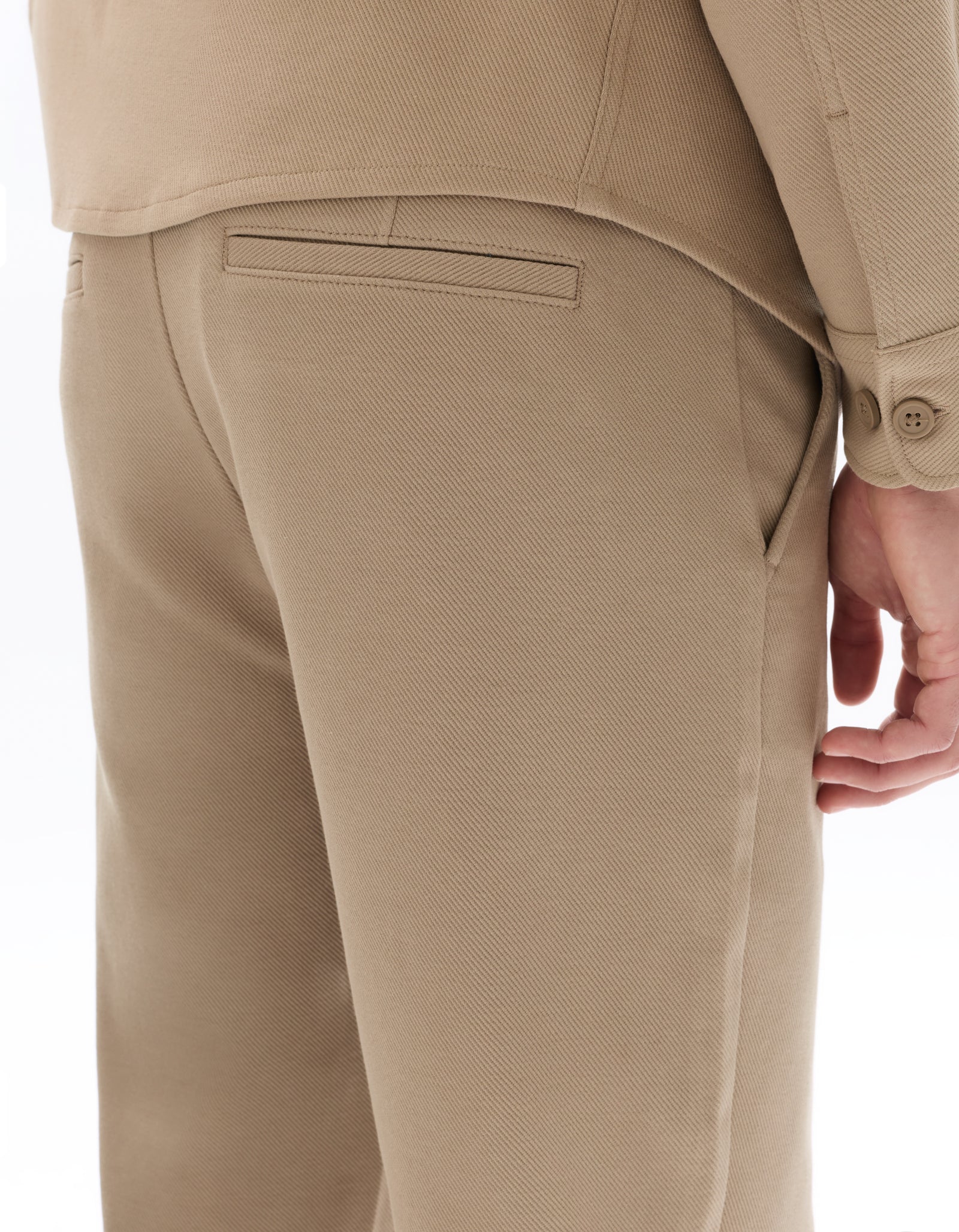 Straight Fit Poly-Cotton Solid Casual Trouser - Brown