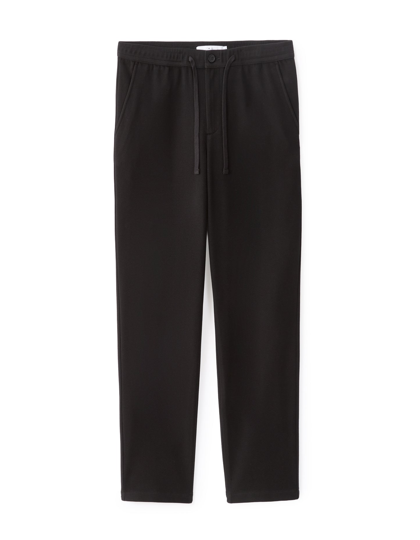 Straight Fit Poly-Cotton Solid Casual Trouser - Black
