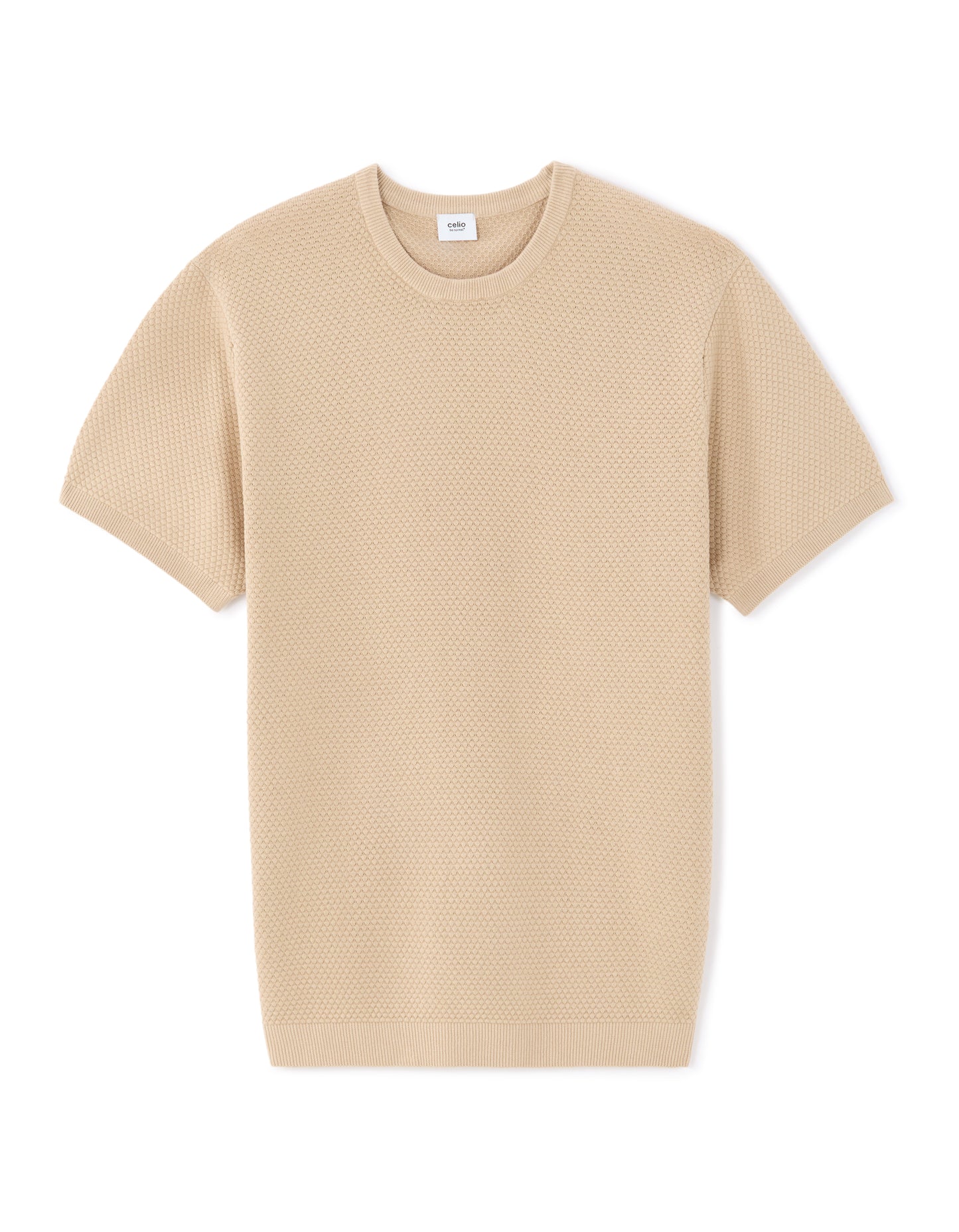 Regular Fit 100% Cotton Crew Neck T-Shirt - Beige