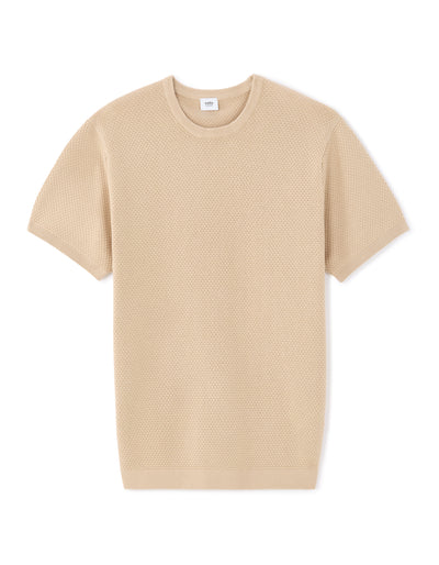 Regular Fit 100% Cotton Crew Neck T-Shirt - Beige