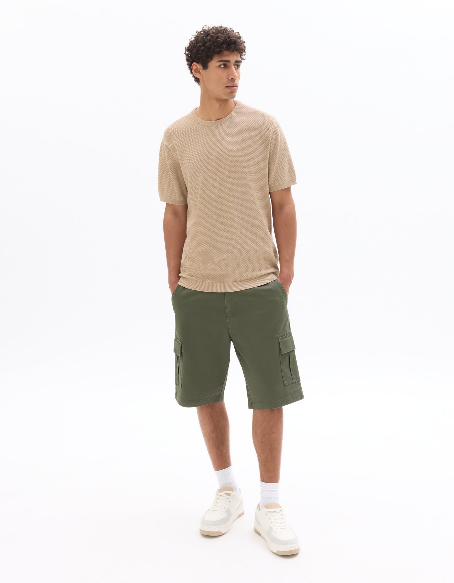 Regular Fit 100% Cotton Crew Neck T-Shirt - Beige