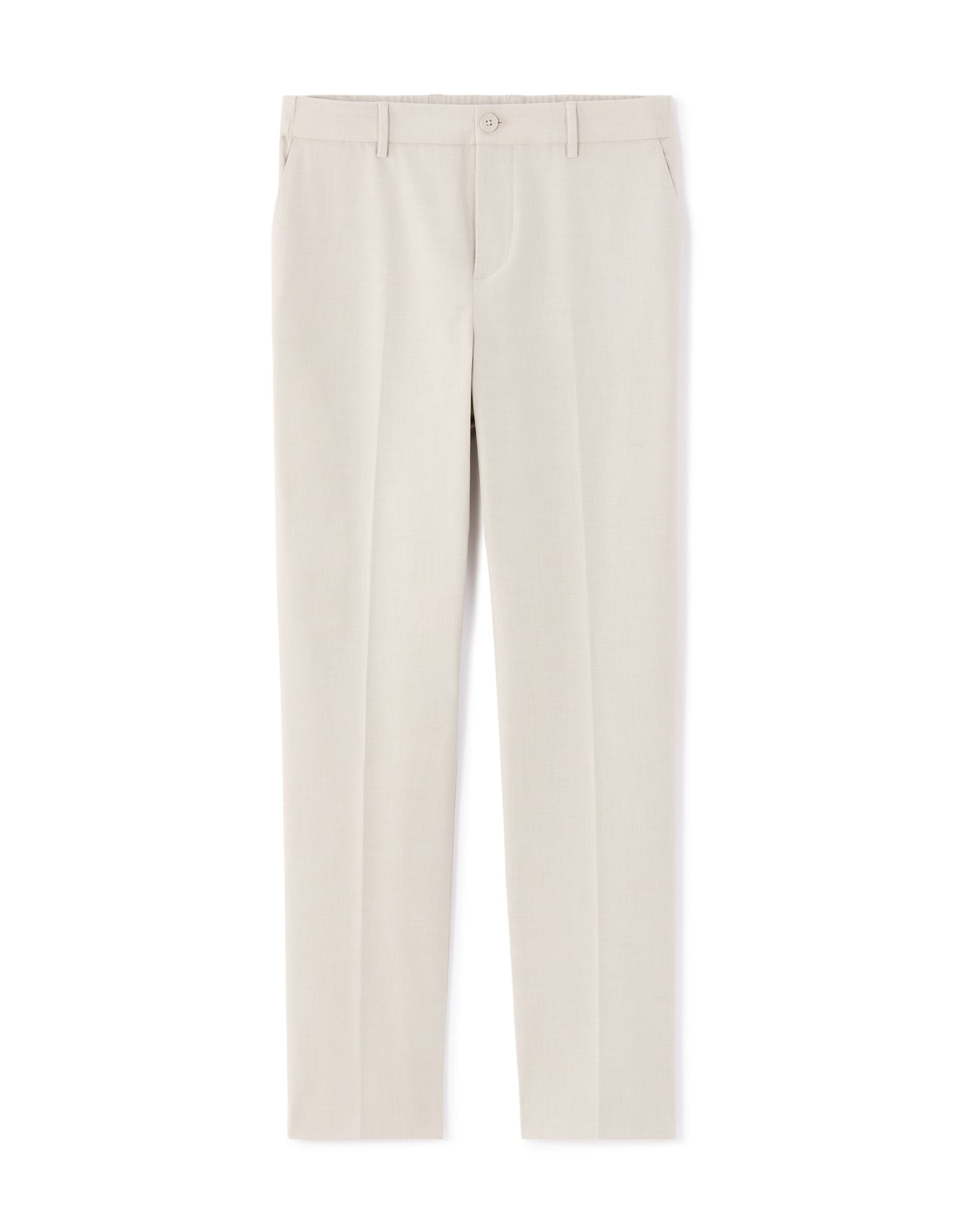 Straight Fit Poly Viscose Casual Trousers - Beige