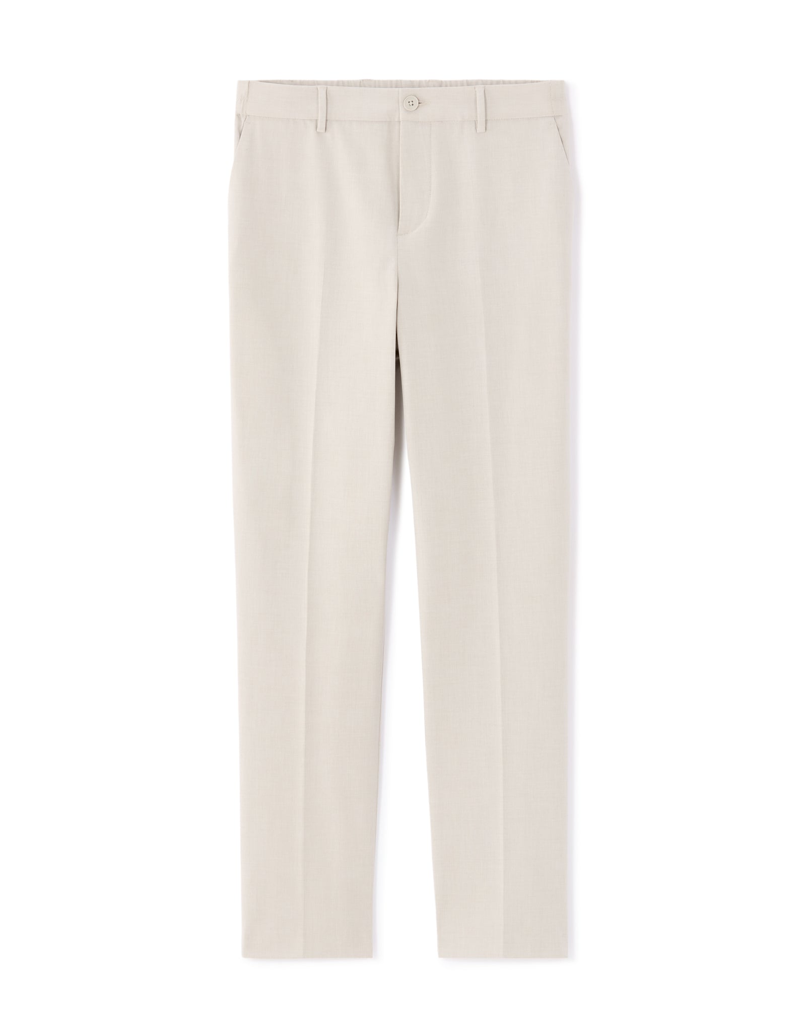 Straight Fit Poly Viscose Casual Trousers - Beige