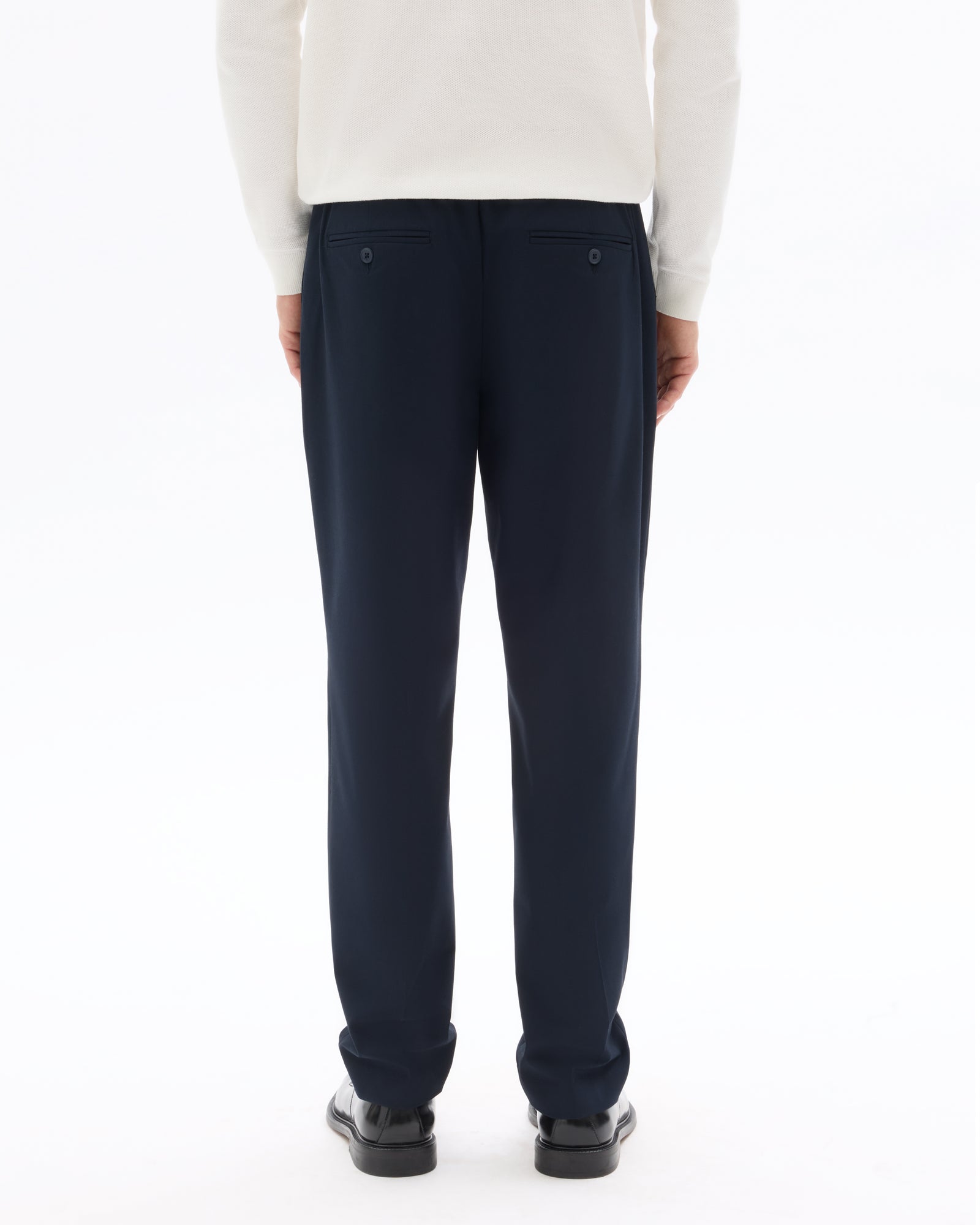 Celio Stripes  Poly-Blend Navy Blue Casual Trouser