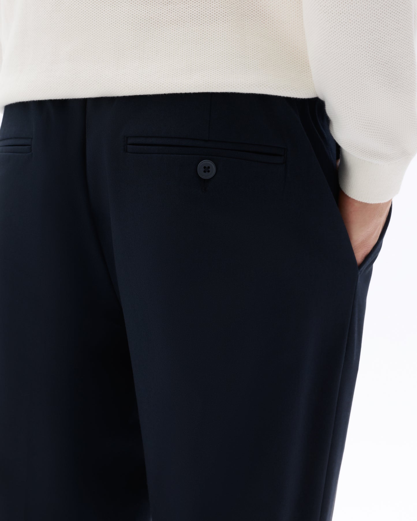 Celio Stripes  Poly-Blend Navy Blue Casual Trouser