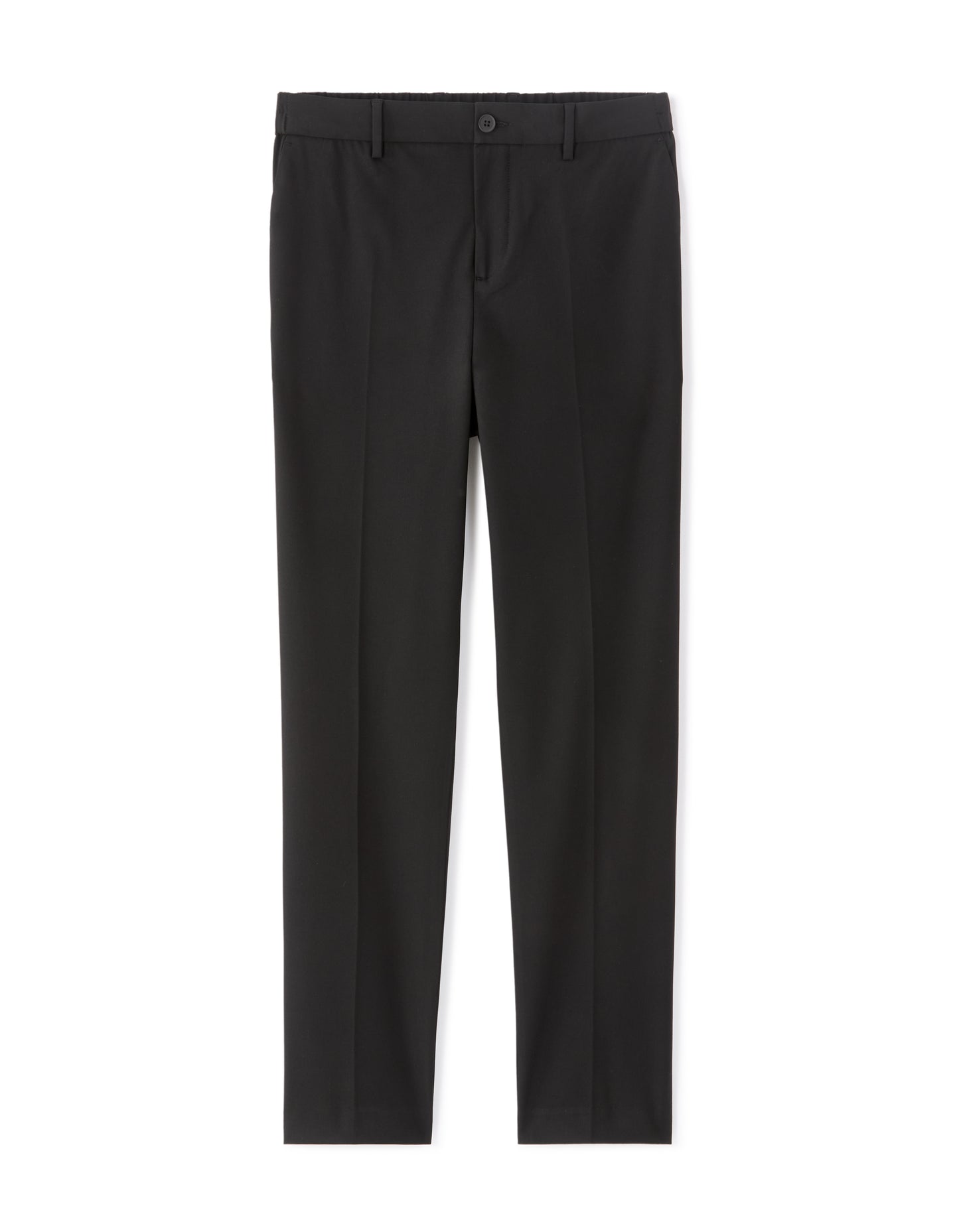 Straight Fit Poly Viscose Casual Trousers - Black