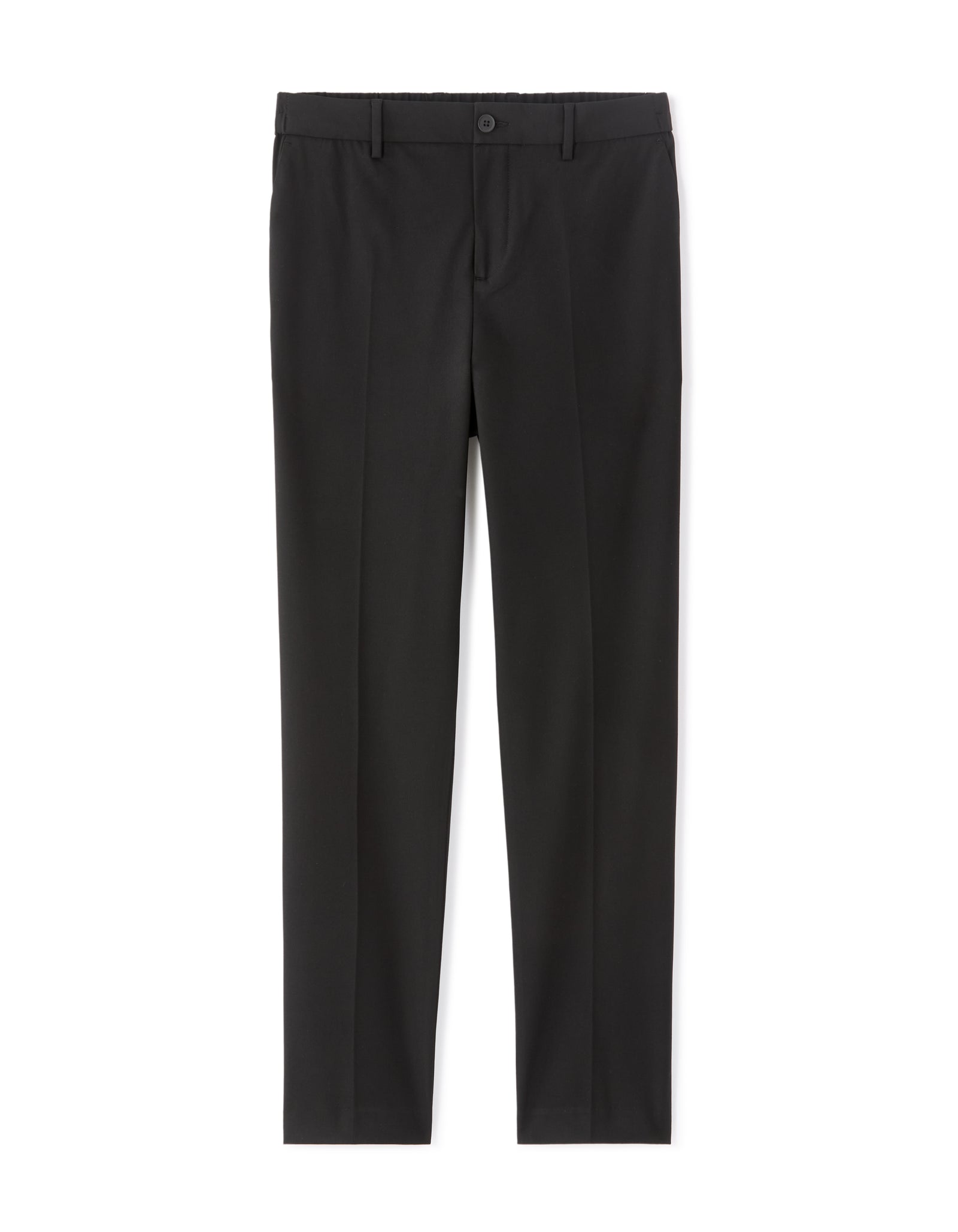 Straight Fit Poly Viscose Casual Trousers - Black