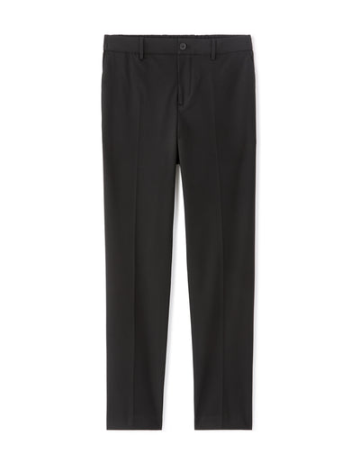 Straight Fit Poly Viscose Casual Trousers - Black
