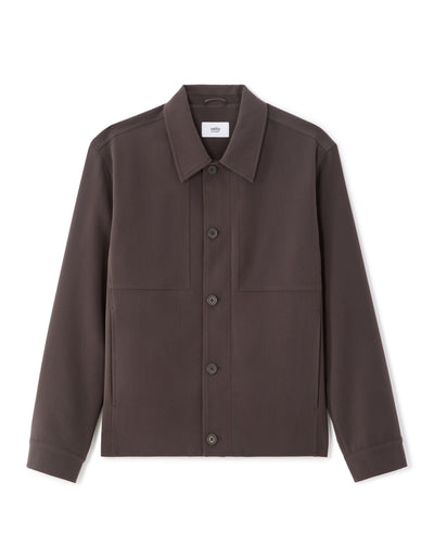 Regular Fit Poly Viscose Spread Collar Jacket - Brown
