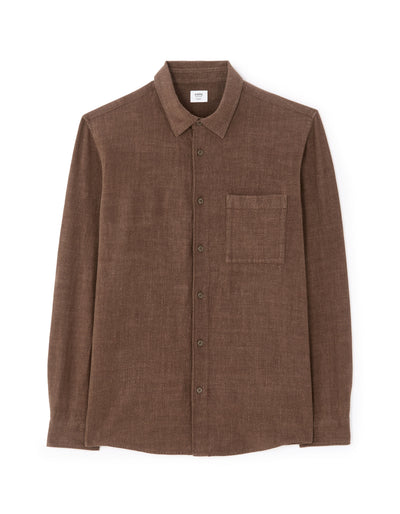 Regular Fit Viscose blend Solid Spread Collar Shirts - Brown