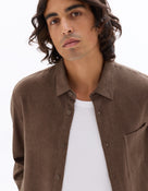 Regular Fit Viscose blend Solid Spread Collar Shirts - Brown