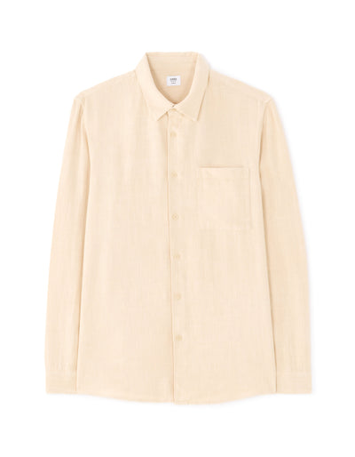 Regular Fit Viscose blend Solid Spread Collar Shirts - Beige