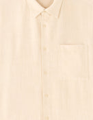 Regular Fit Viscose blend Solid Spread Collar Shirts - Beige