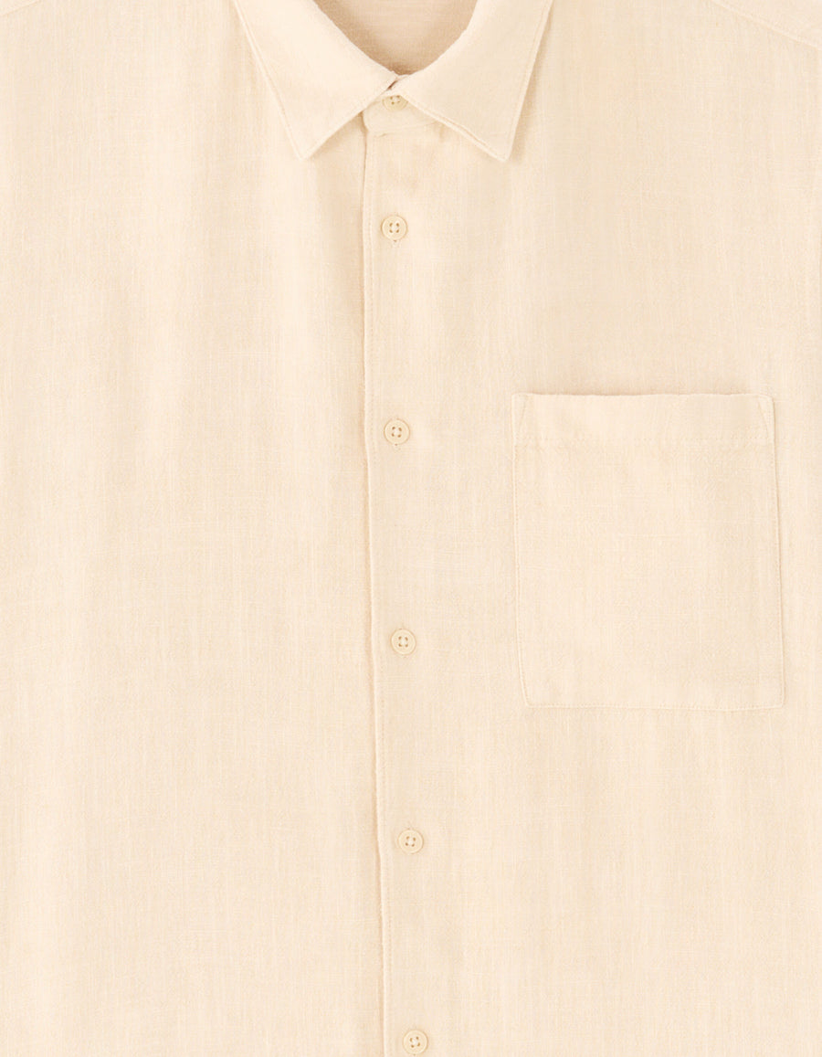 Regular Fit Viscose blend Solid Spread Collar Shirts - Beige