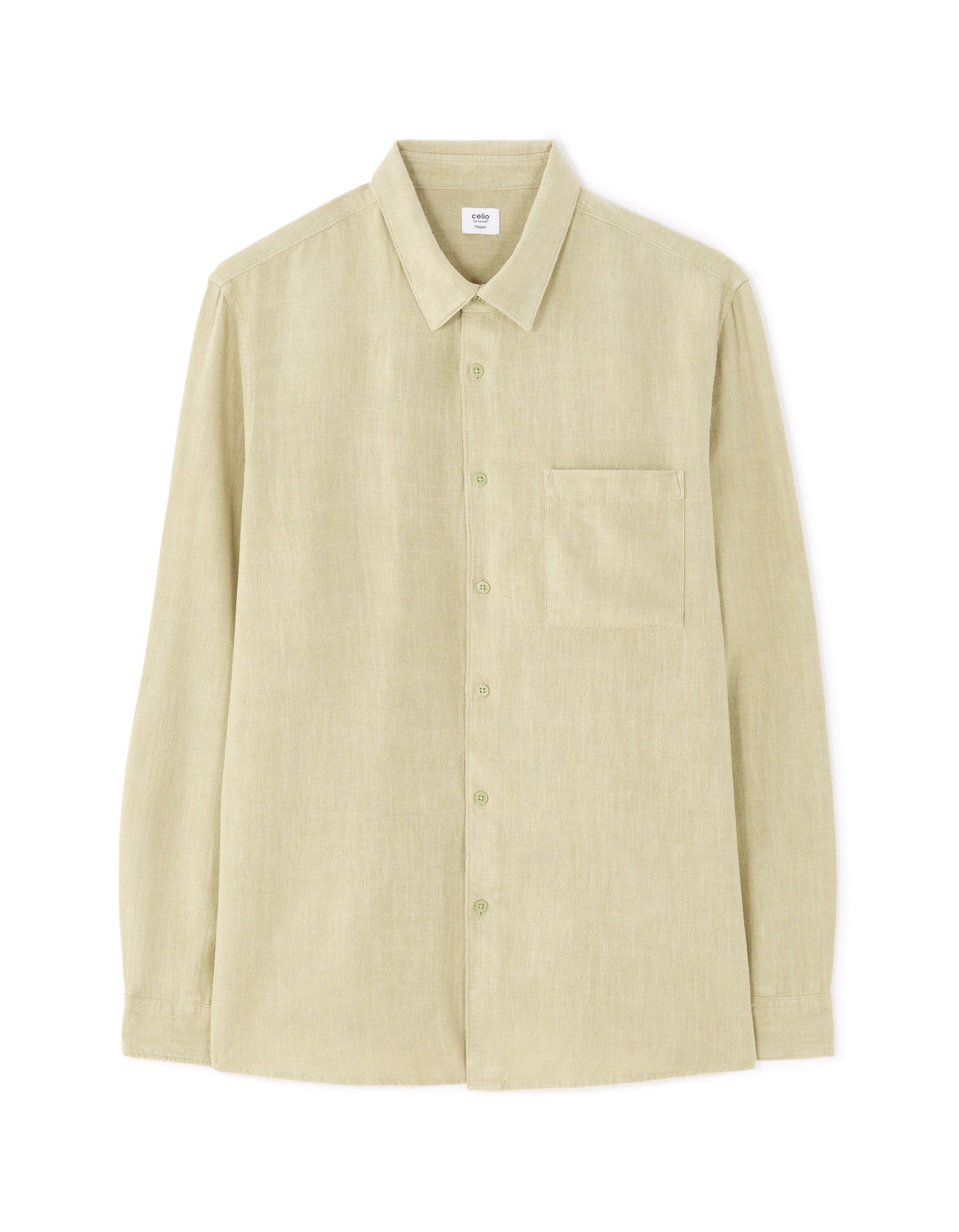 Regular Fit Viscose blend Solid Spread Collar Shirts - Green