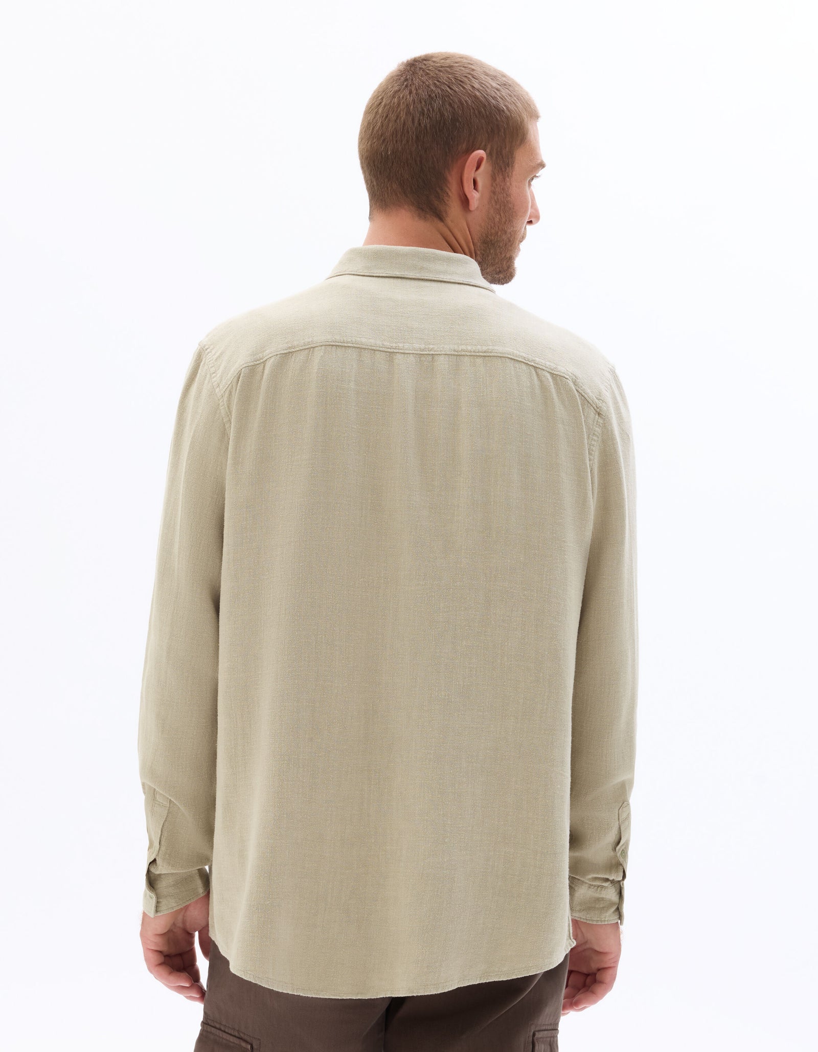 Regular Fit Viscose blend Solid Spread Collar Shirts - Green