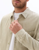 Regular Fit Viscose blend Solid Spread Collar Shirts - Green