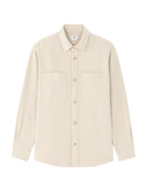 Oversized Fit Poly-Cotton Regular Collar Shirts - Beige