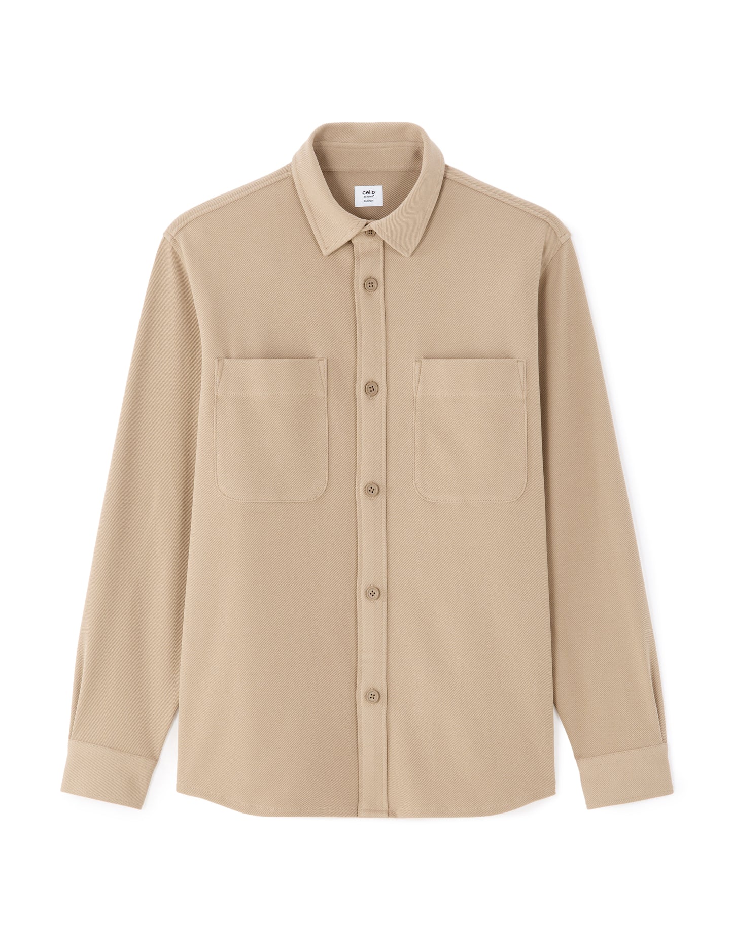 Oversized Fit Poly-Cotton Regular Collar Shirts - Brown