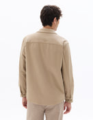 Oversized Fit Poly-Cotton Regular Collar Shirts - Brown