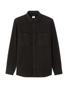 Oversized Fit Poly-Cotton Regular Collar Shirts - Black