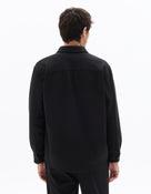 Oversized Fit Poly-Cotton Regular Collar Shirts - Black