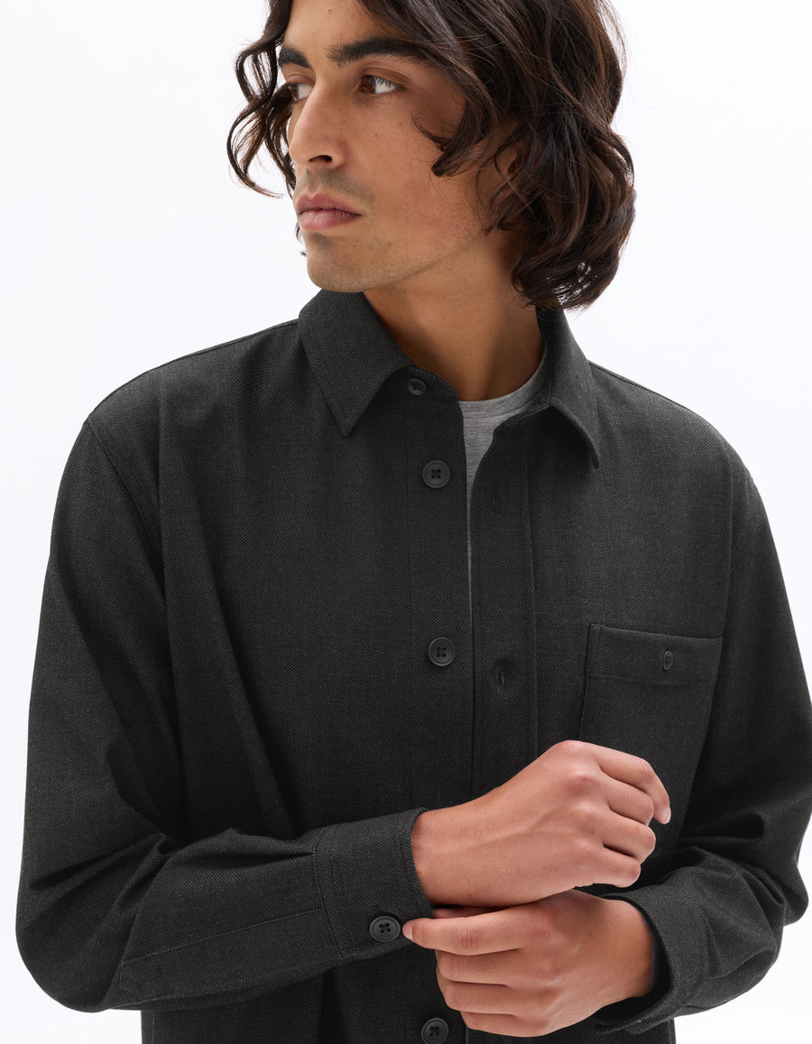 Oversized Poly Viscose Solid Spread Collar Shirts - Grey