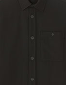 Oversized Poly Viscose Solid Spread Collar Shirts - Black
