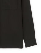 Oversized Poly Viscose Solid Spread Collar Shirts - Black