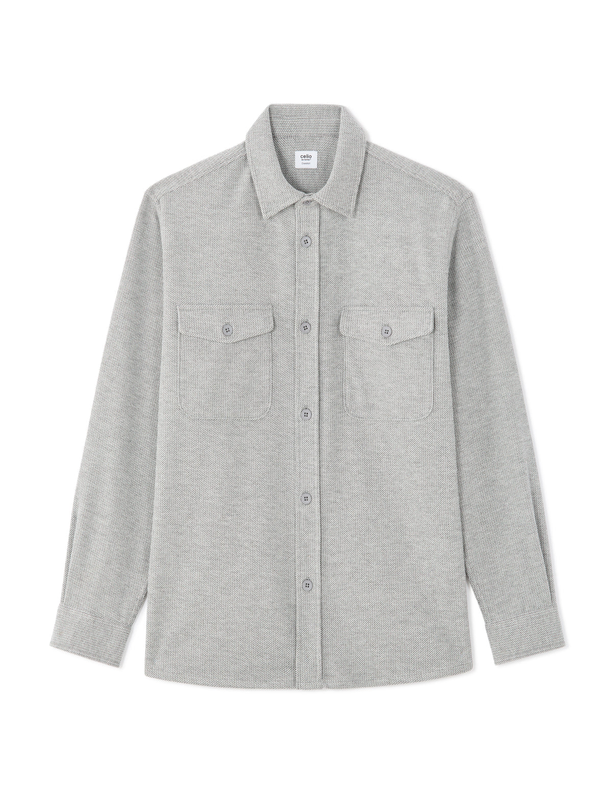 Oversized Poly-Viscose Solid Spread Collar Shirts - Grey