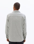 Oversized Poly-Viscose Solid Spread Collar Shirts - Grey