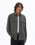 Oversized Poly-Viscose Solid Spread Collar Shirts - Grey