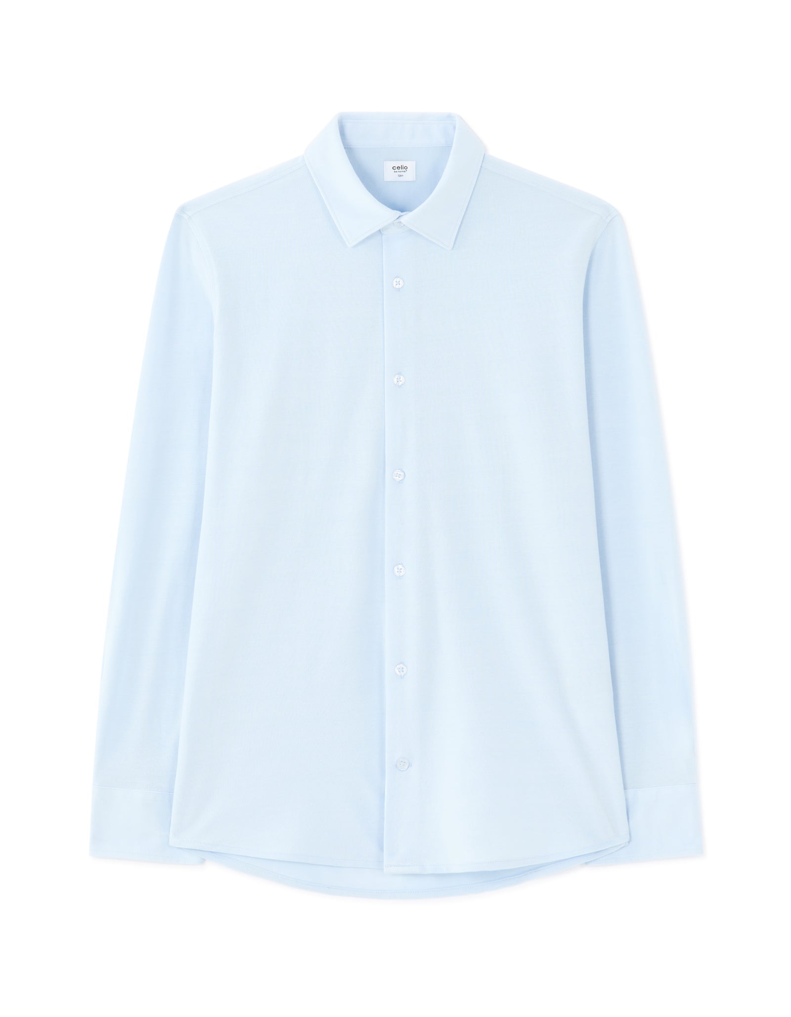 Regular Fit 100% Cotton Spread Collar Shirt - Blue