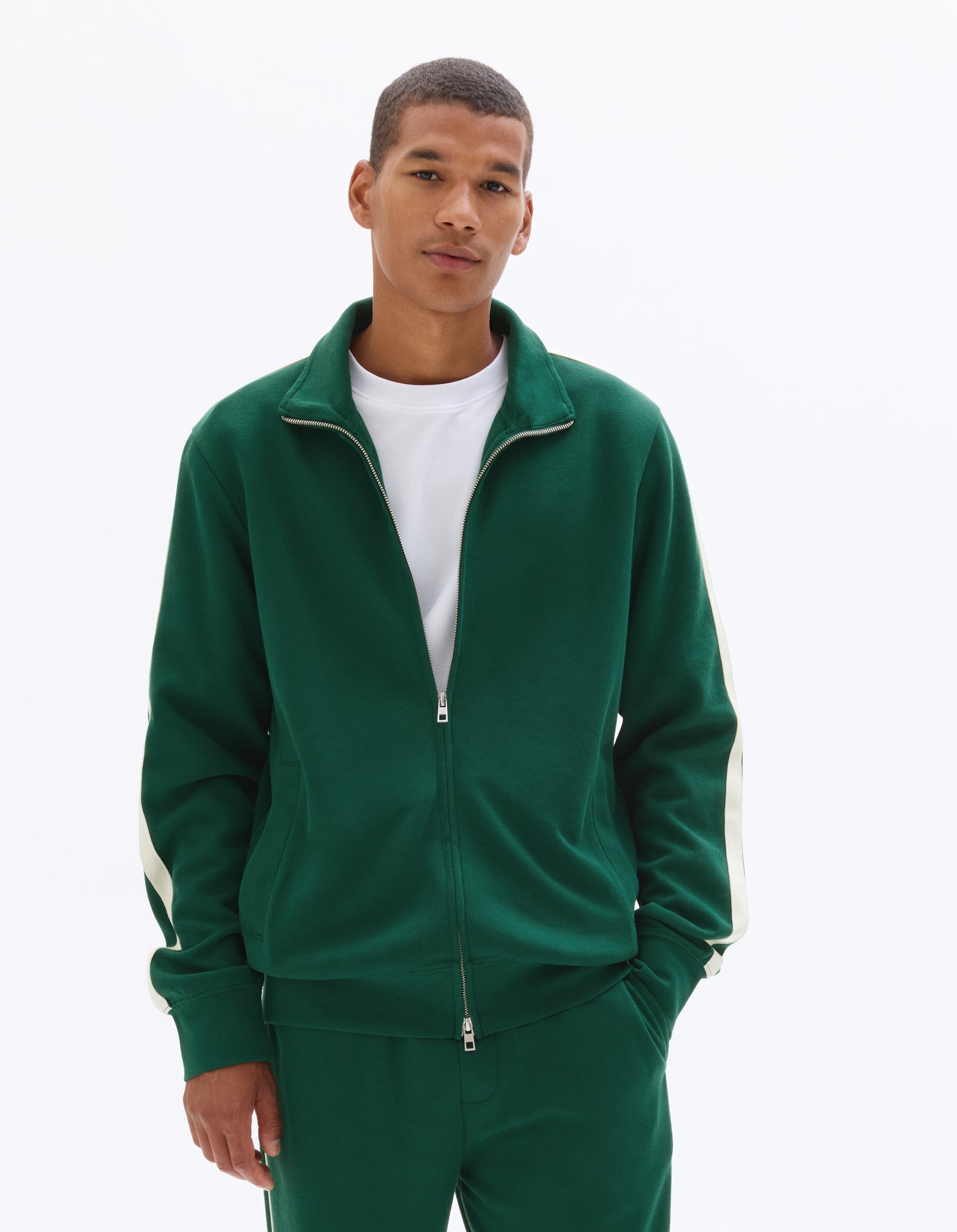 Slim Fit Poly-Cotton Solid High Neck Sweatshirts