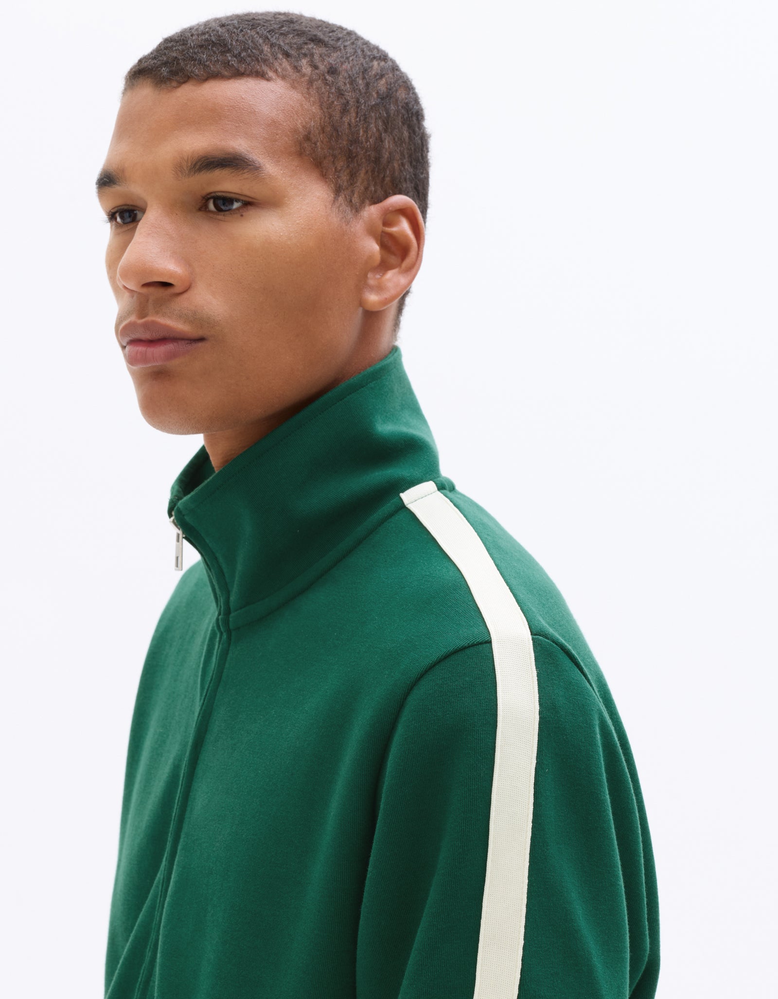 Slim Fit Poly-Cotton Solid High Neck Sweatshirts
