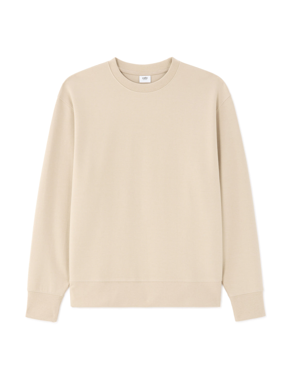 Loose Fit Poly-Cotton Solid Crew Neck Sweatshirt