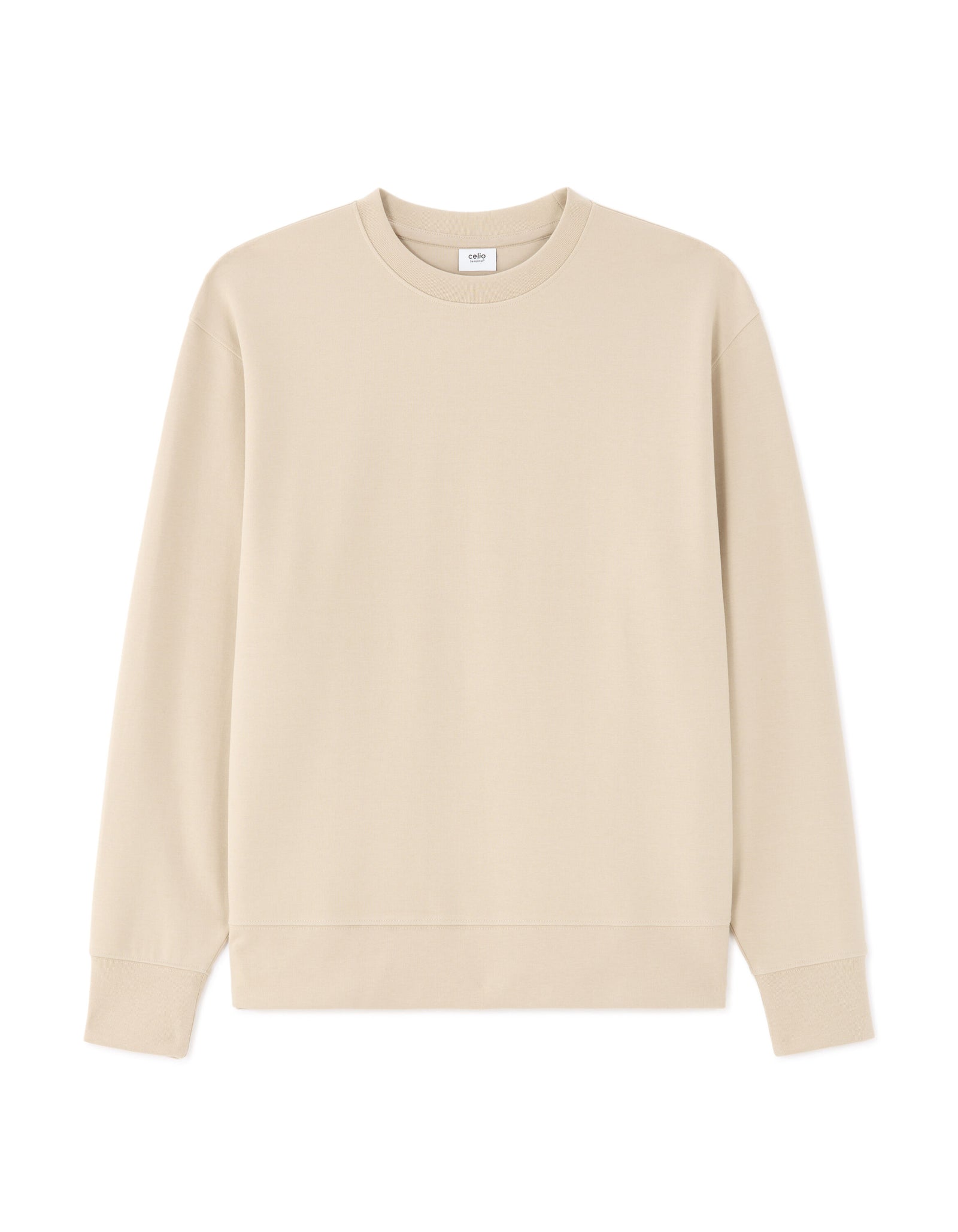 Loose Fit Poly-Cotton Solid Crew Neck Sweatshirt