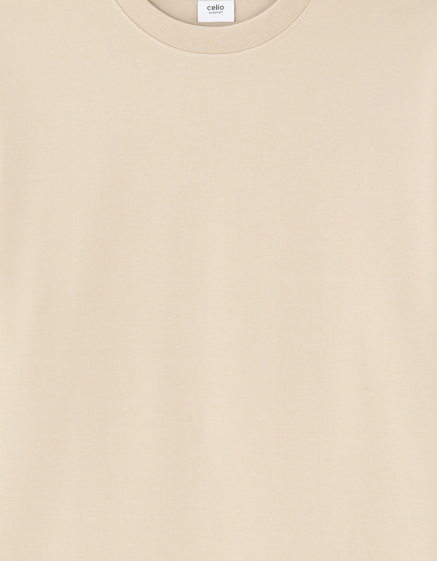 Loose Fit Poly-Cotton Solid Crew Neck Sweatshirt